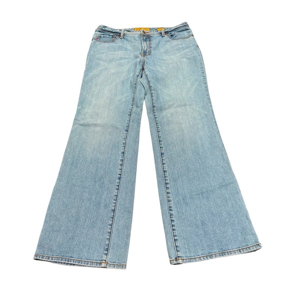 Seven7 Denim Flare Jean Light Wash Back Pocket Detail Women’s Size 12 - Picture 1 of 4